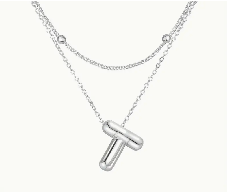 Bubble Initial Letter Necklace