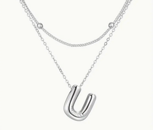 Bubble Initial Letter Necklace