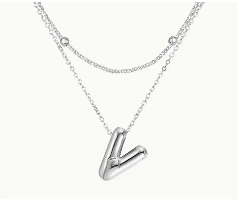 Bubble Initial Letter Necklace