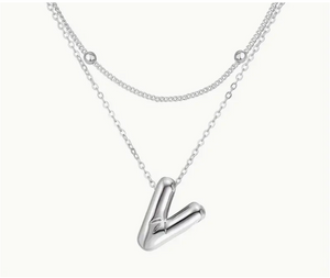 Bubble Initial Letter Necklace