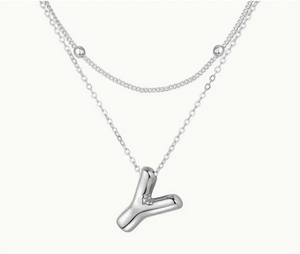 Bubble Initial Letter Necklace