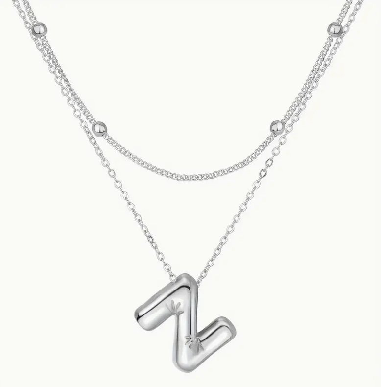 Bubble Initial Letter Necklace