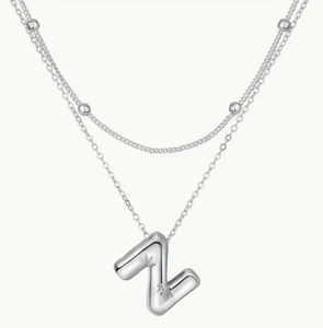 Bubble Initial Letter Necklace