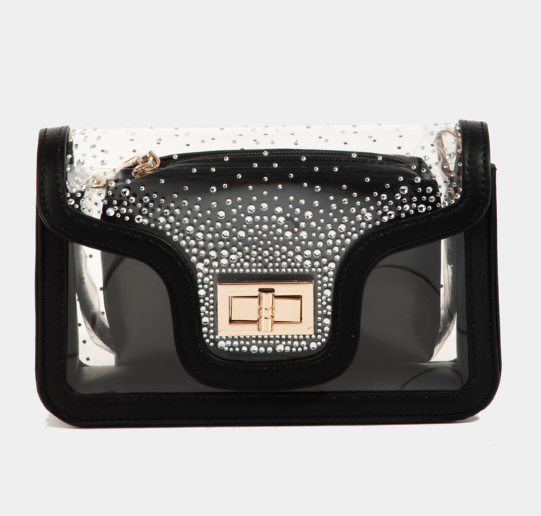 Transparent Studded Crossbody Bag