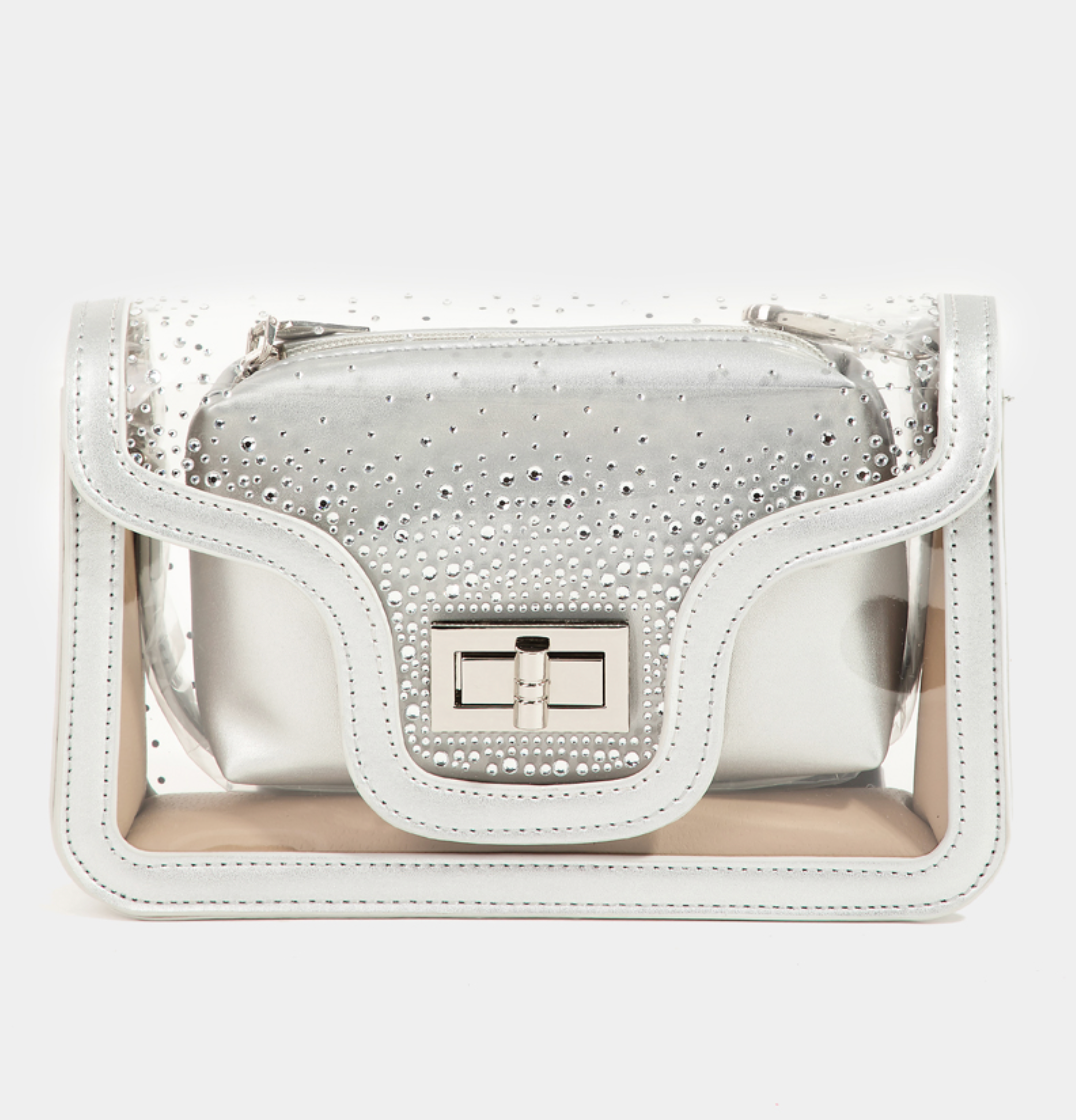 Transparent Studded Crossbody Bag