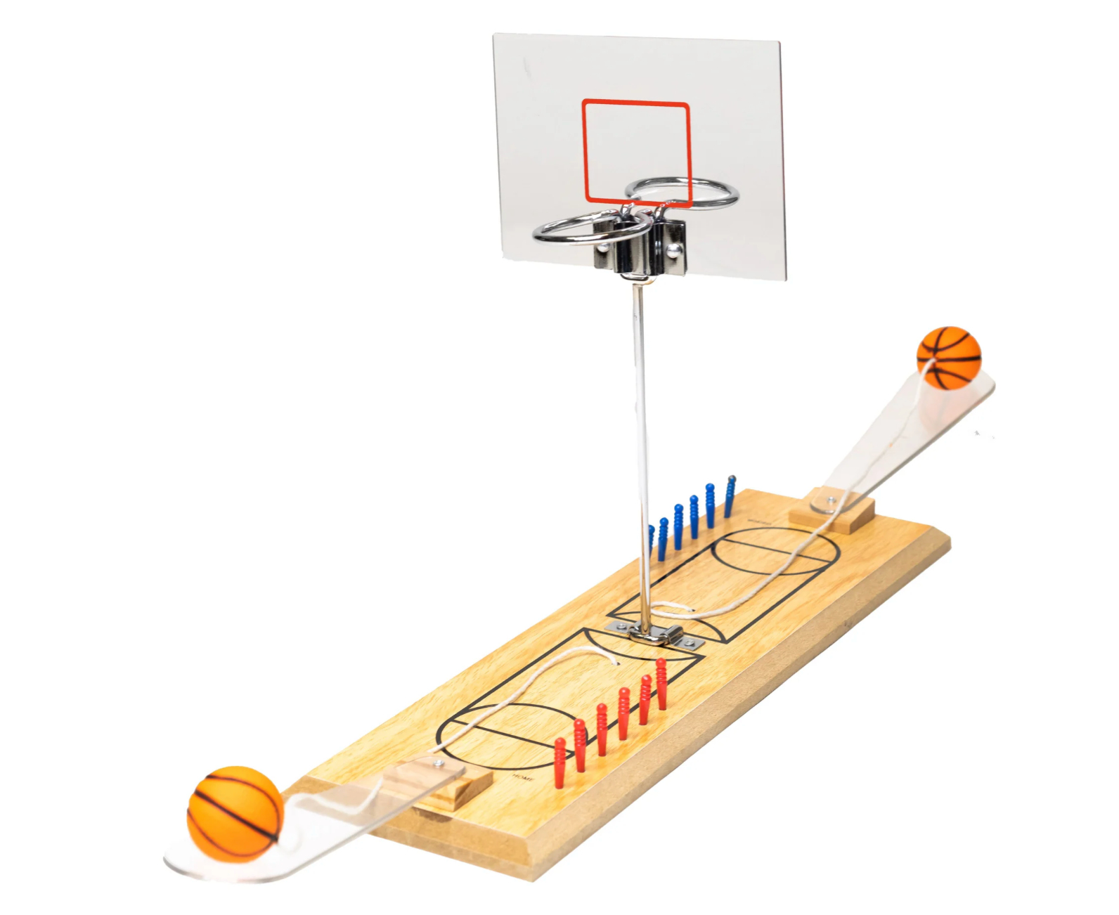 WOODEN DUAL BASKETBALL HOOP GAME