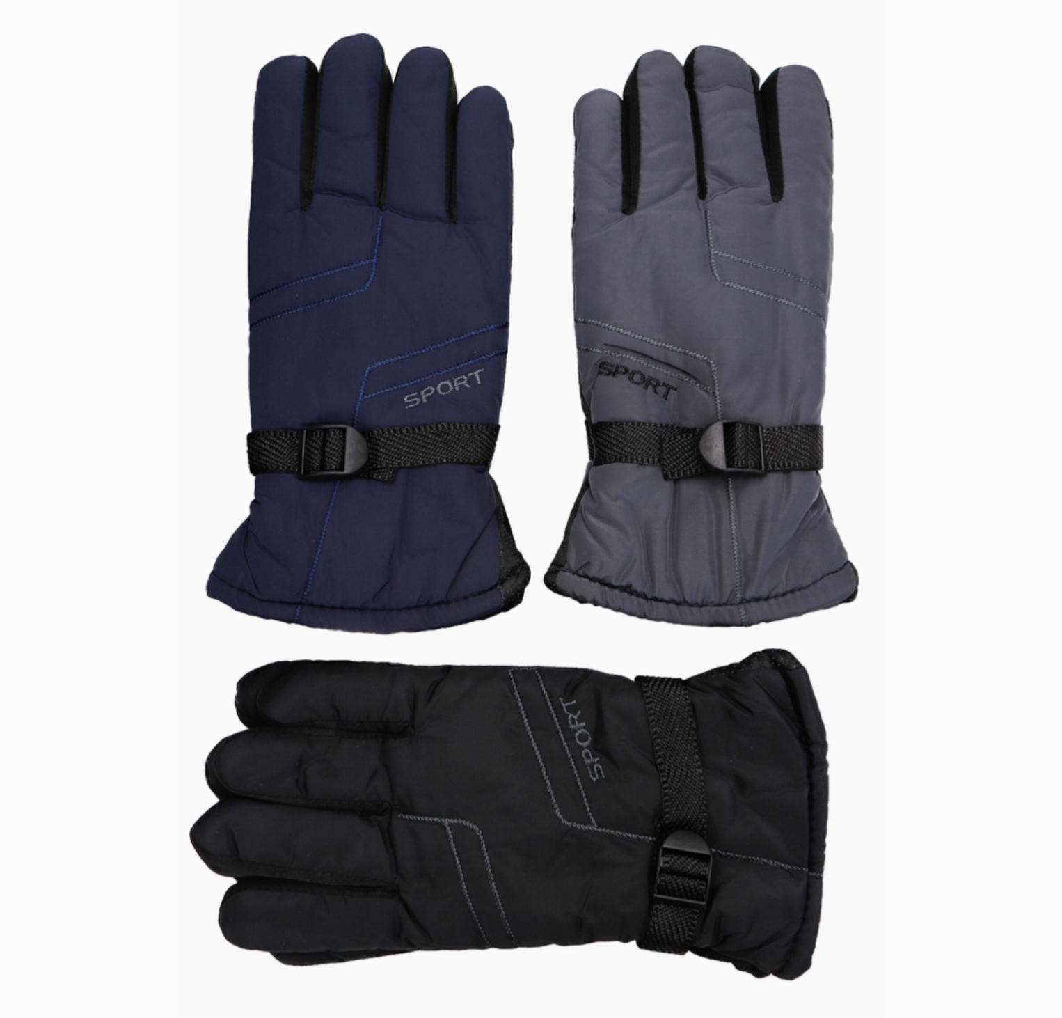 Big Men's Sport Stitched Fleece Lined Ski Gloves