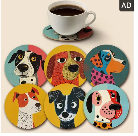 Wooden Dog Coasters