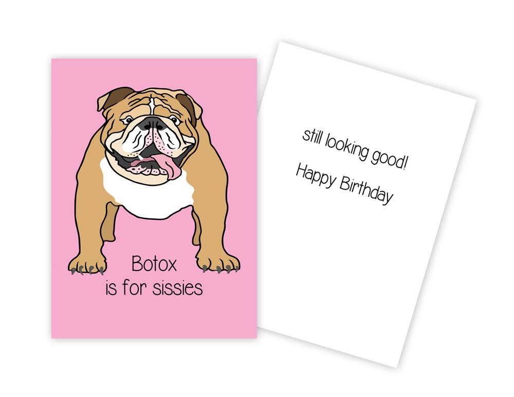 Funny Bull Dog Birthday Card