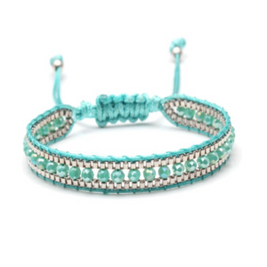 Boho Multicolored Faceted Crystal Japan Miyuki Glass Seed Beads Woven Bracelet