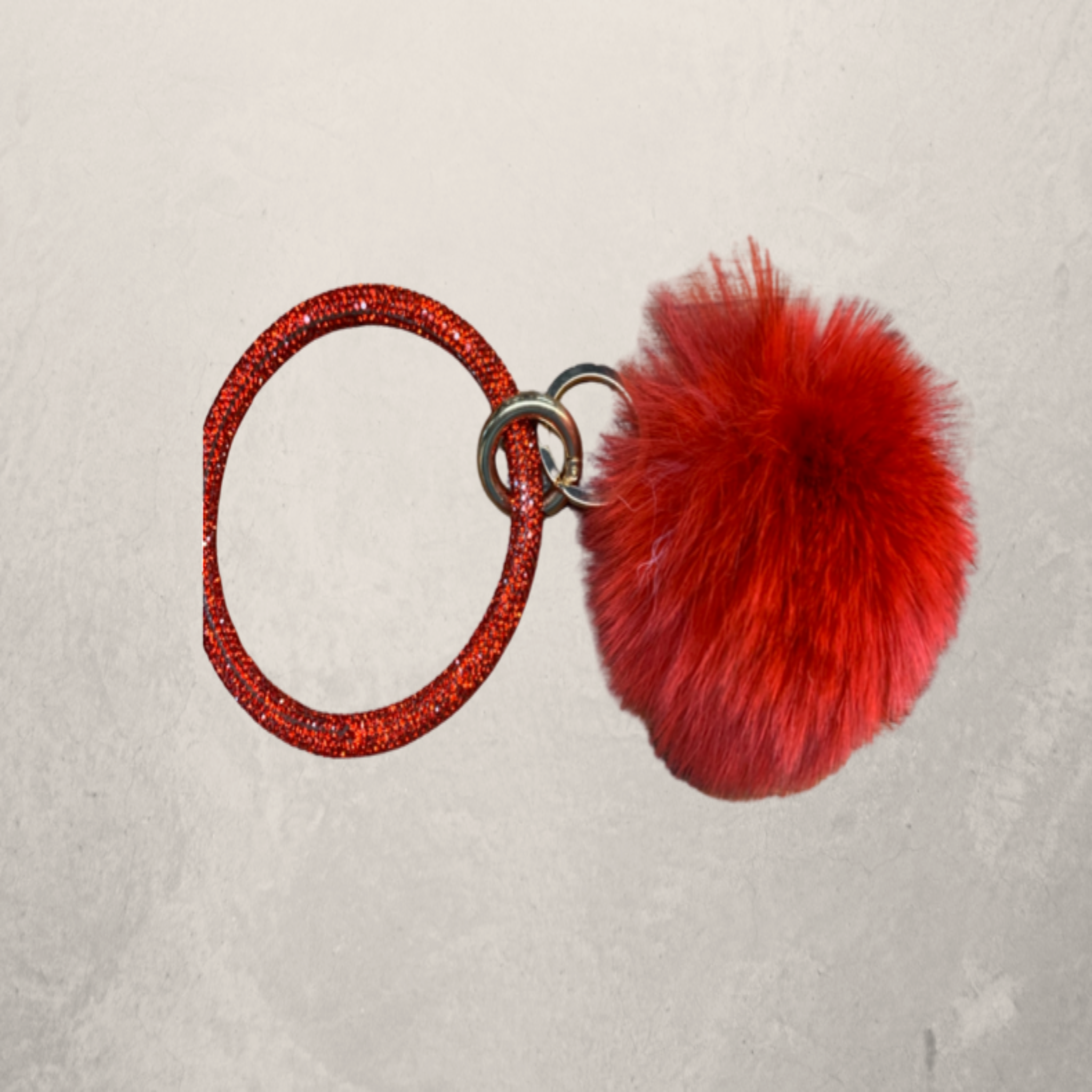 Sparkle Bracelet Keyring w/ Pom