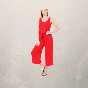 Capri Sleeveless Jumpsuit w/ Pockets