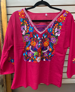Embroidered 3/4 Sleeve Shirt