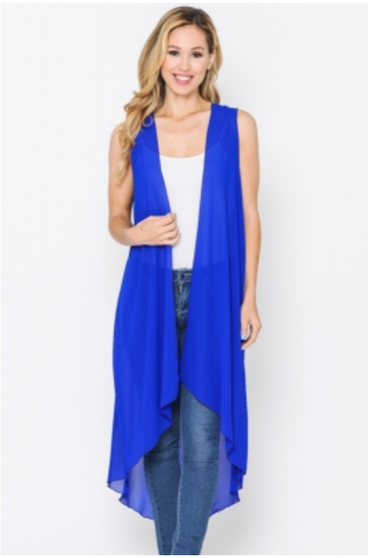 LONG SOLID OPEN VEST