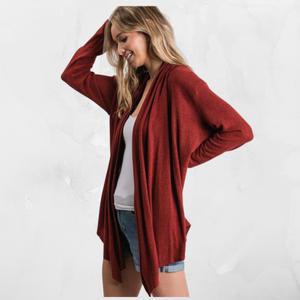 Cardigan Draped Open-Front