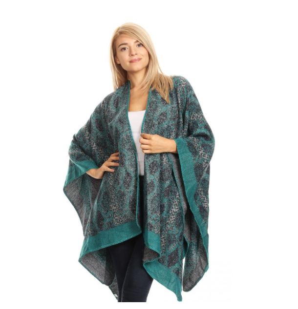 Teal and Blue Cape Wrap