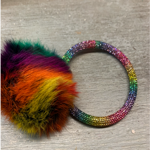 Sparkle Bracelet Keyring w/ Pom