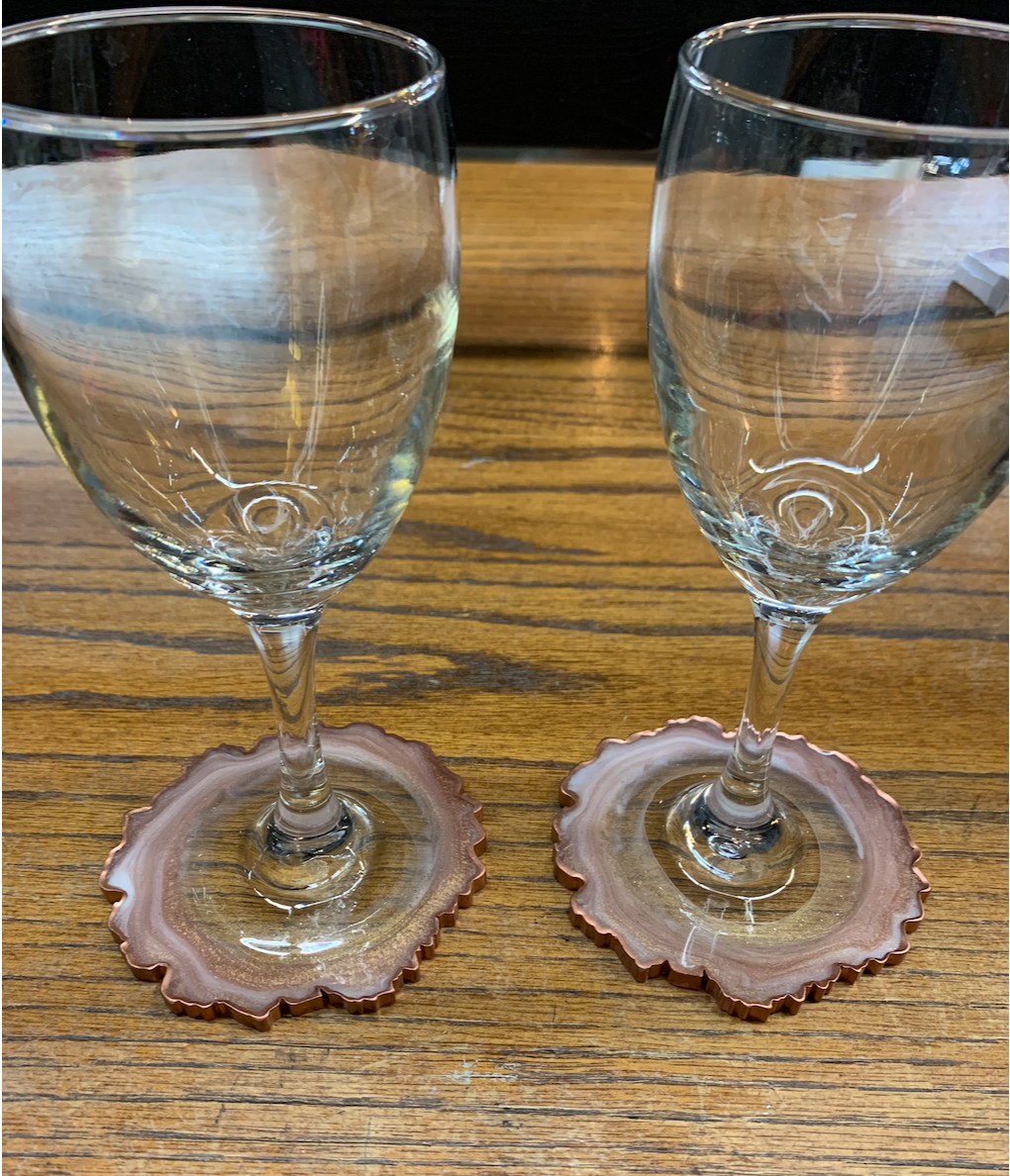 Geode Wineglasses by Llama Sisters Designs