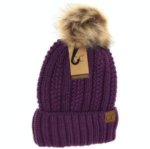 CC Beanie Pom Lined Fur