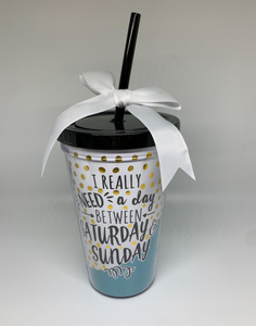 Tumblers with Fun Sayings Lid and Straw Cups