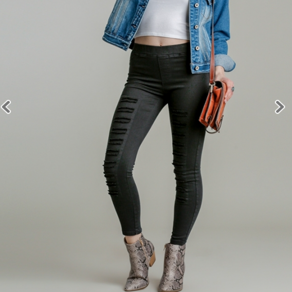 Distressed Leggings Umgee Roses on the Vine