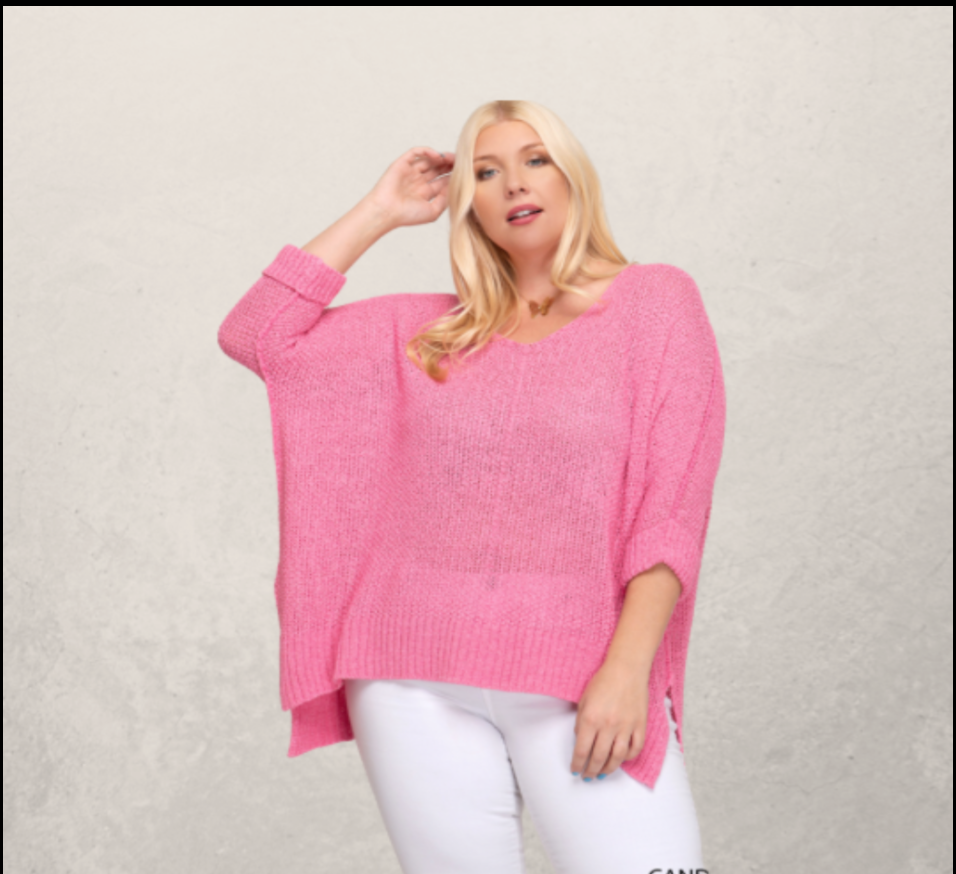 Light Knit Sweater Candy Pink