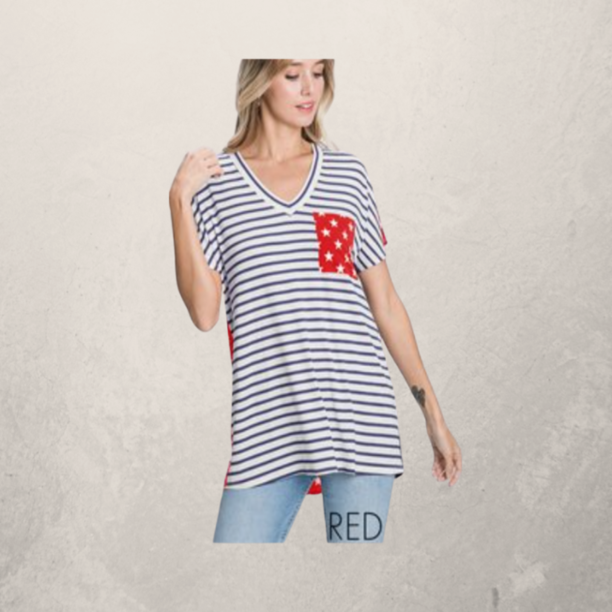 Stars and Stripes Red White and Blue Top