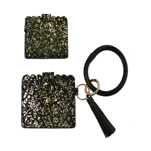 Bracelet Keyring with Zippered Wallet Small