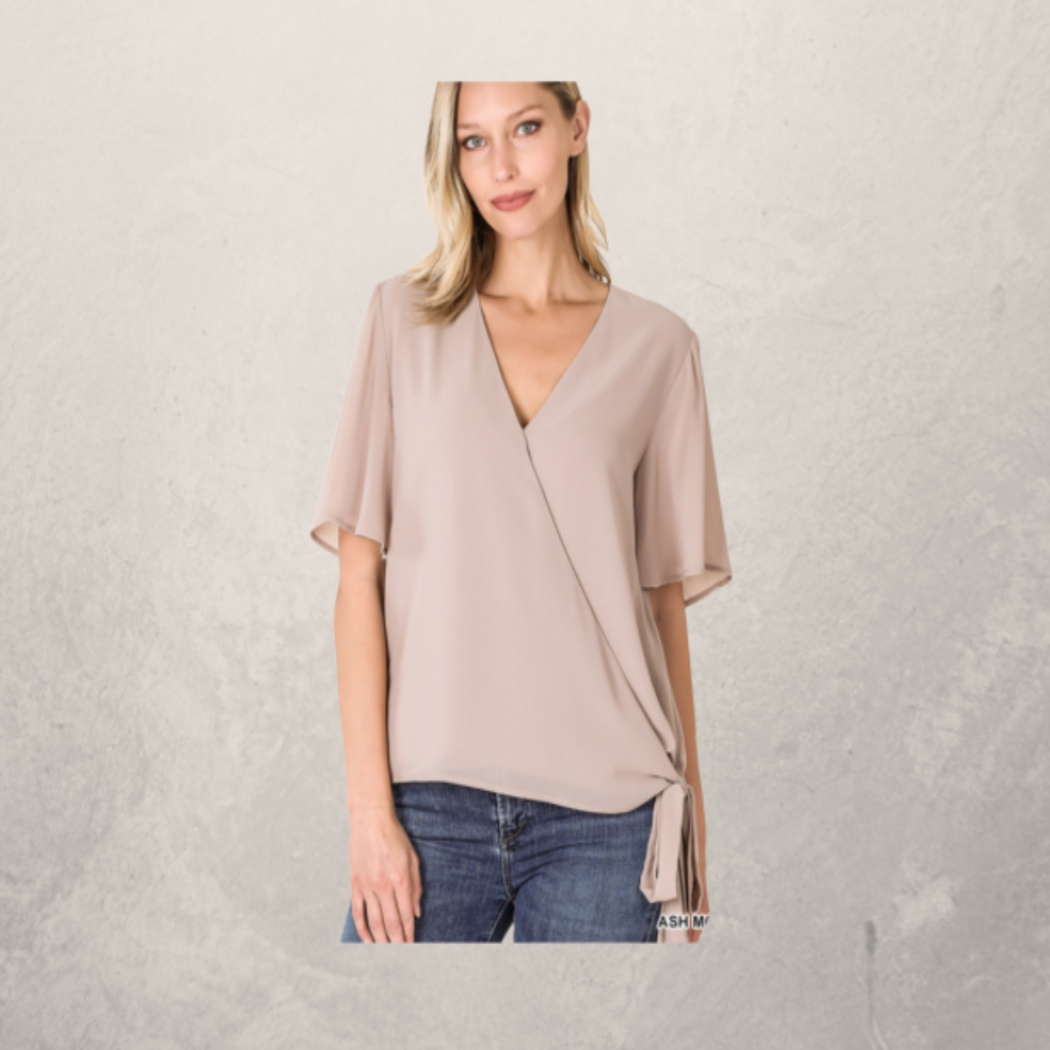 Woven Double Layer Chiffon Side Tie Top