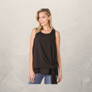 Woven Chiffon Sleeveless Side Tie Top