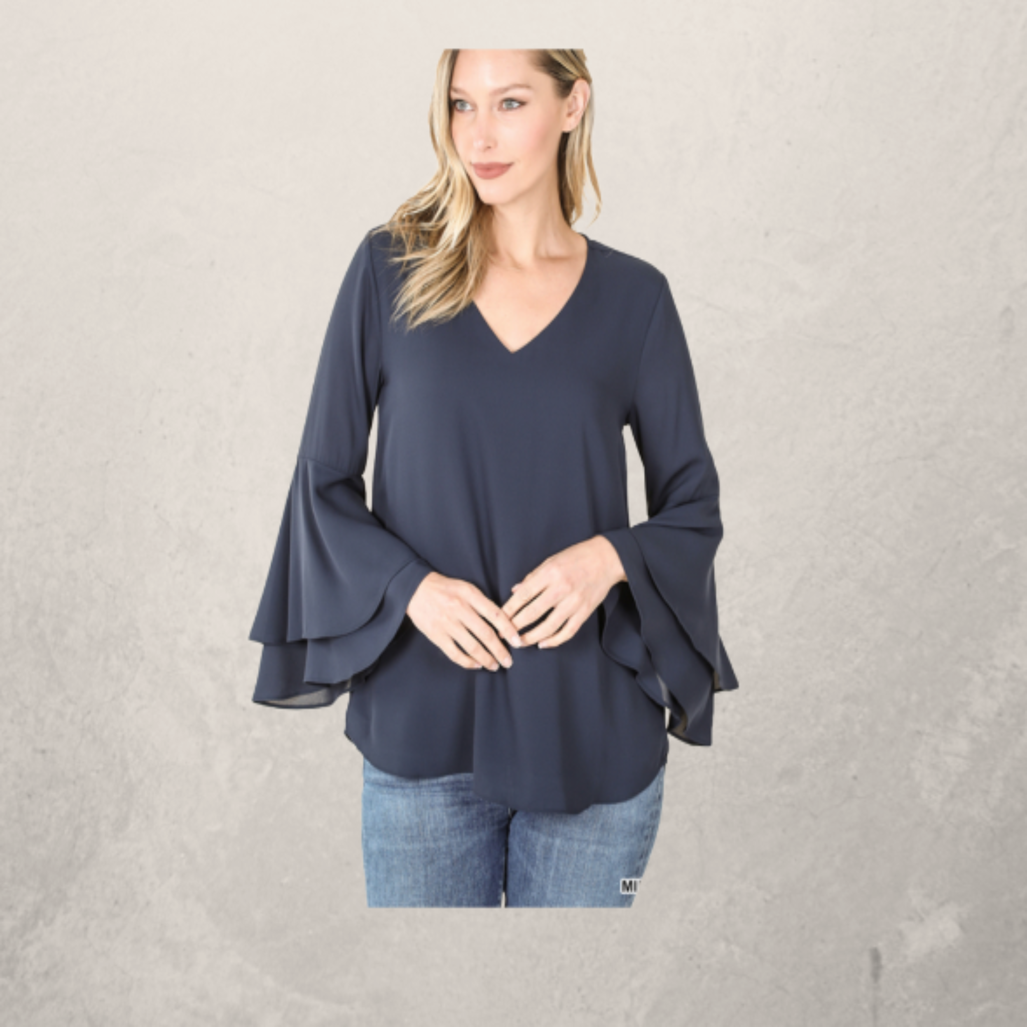 Double Layer Bell Sleeve Top