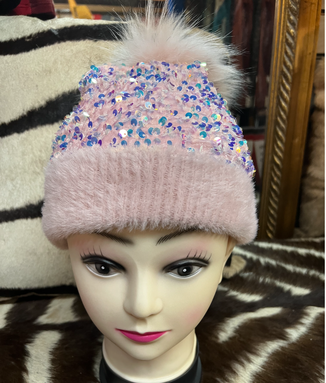 Sequin hat top