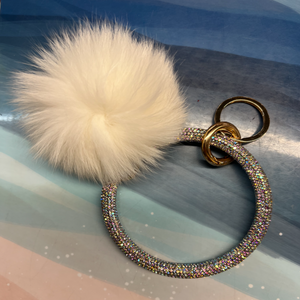 Sparkle Bracelet Keyring w/ Pom