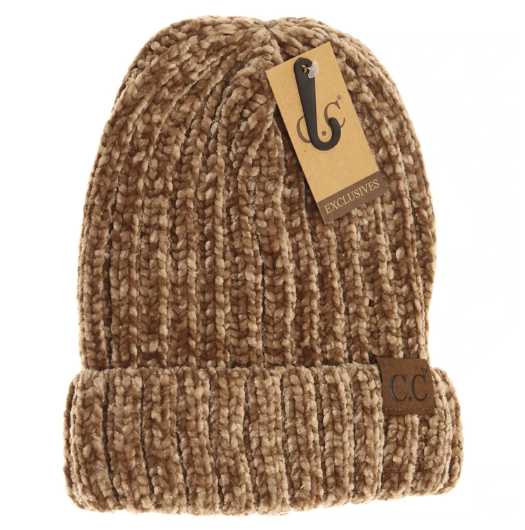 CC Beanie Solid Ribbed Chenille