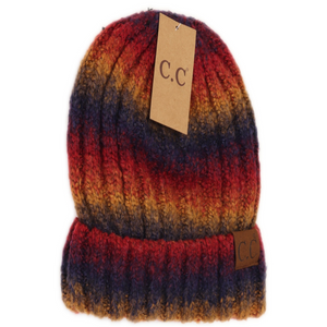 CC Beanie Fuzzy Lined Ombre Knit Cuff
