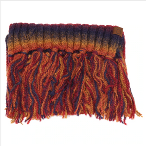 CC Scarf Ombre Knit Scarf with Fringe