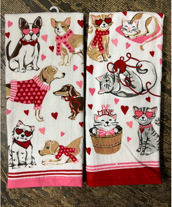 Valentine Dishtowels Pets