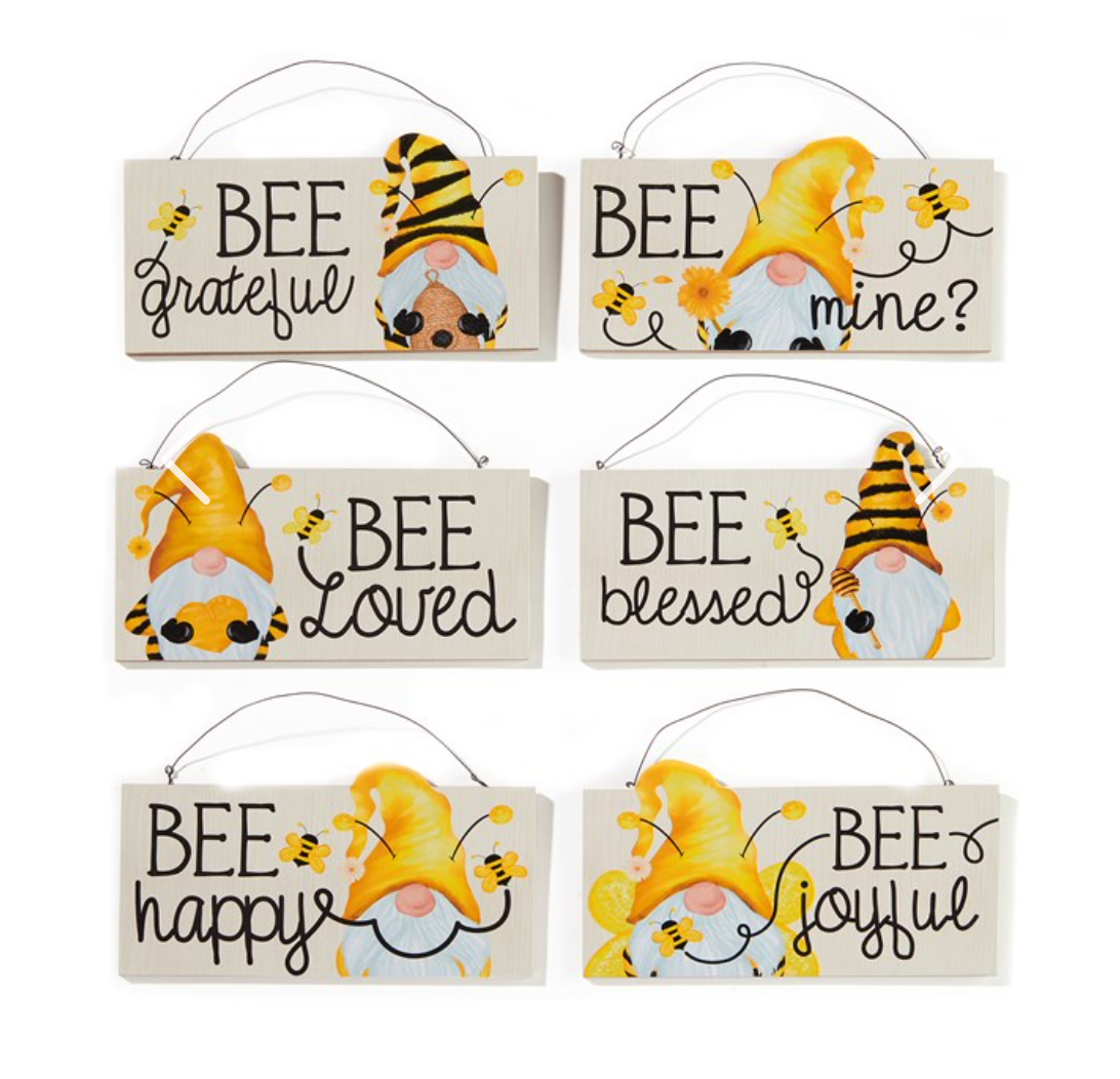 Bee Gnome Sentiment Figurines - 4 Different Styles