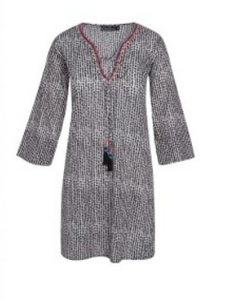 Beaded Tunic with Color Tassel