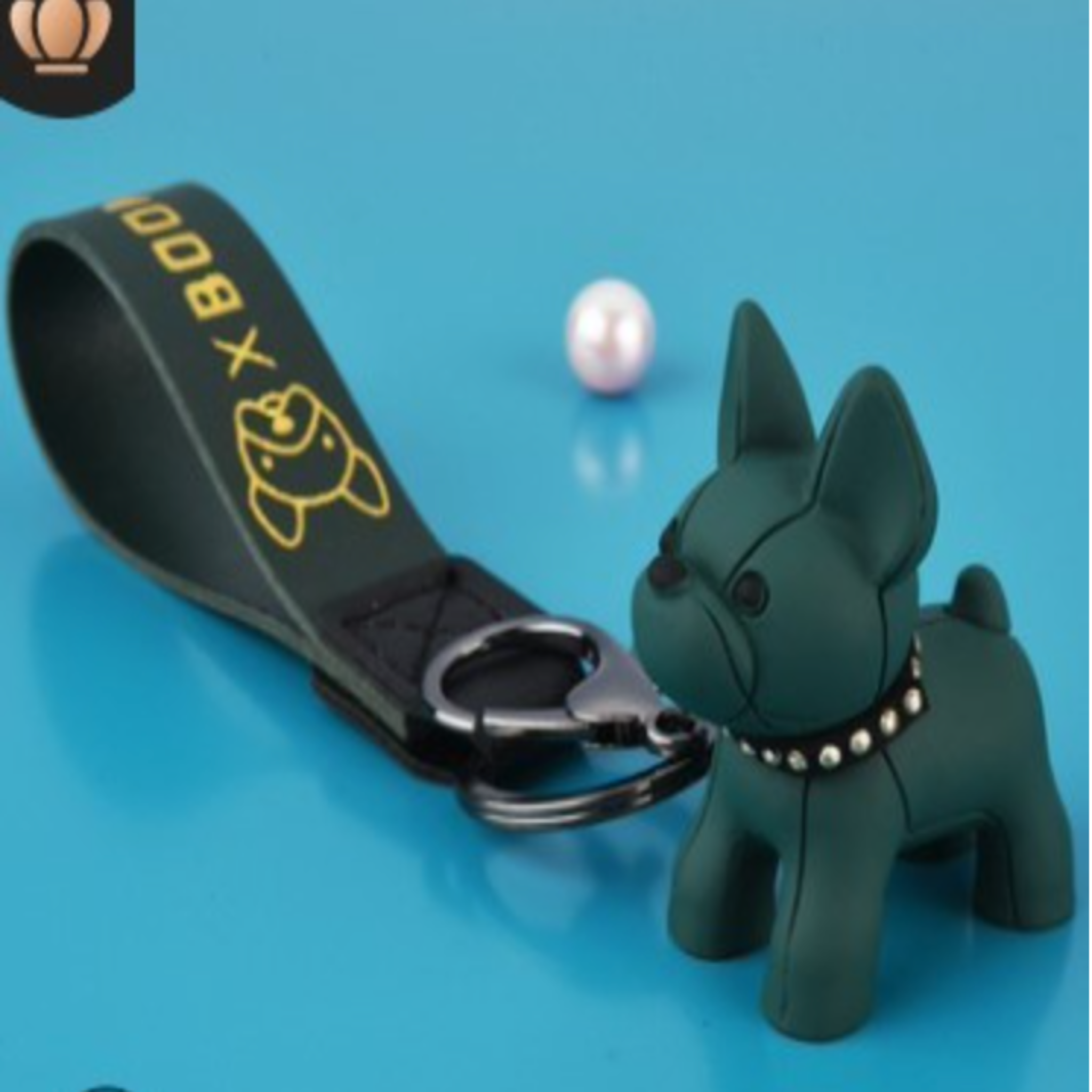 French Dog Key Fob