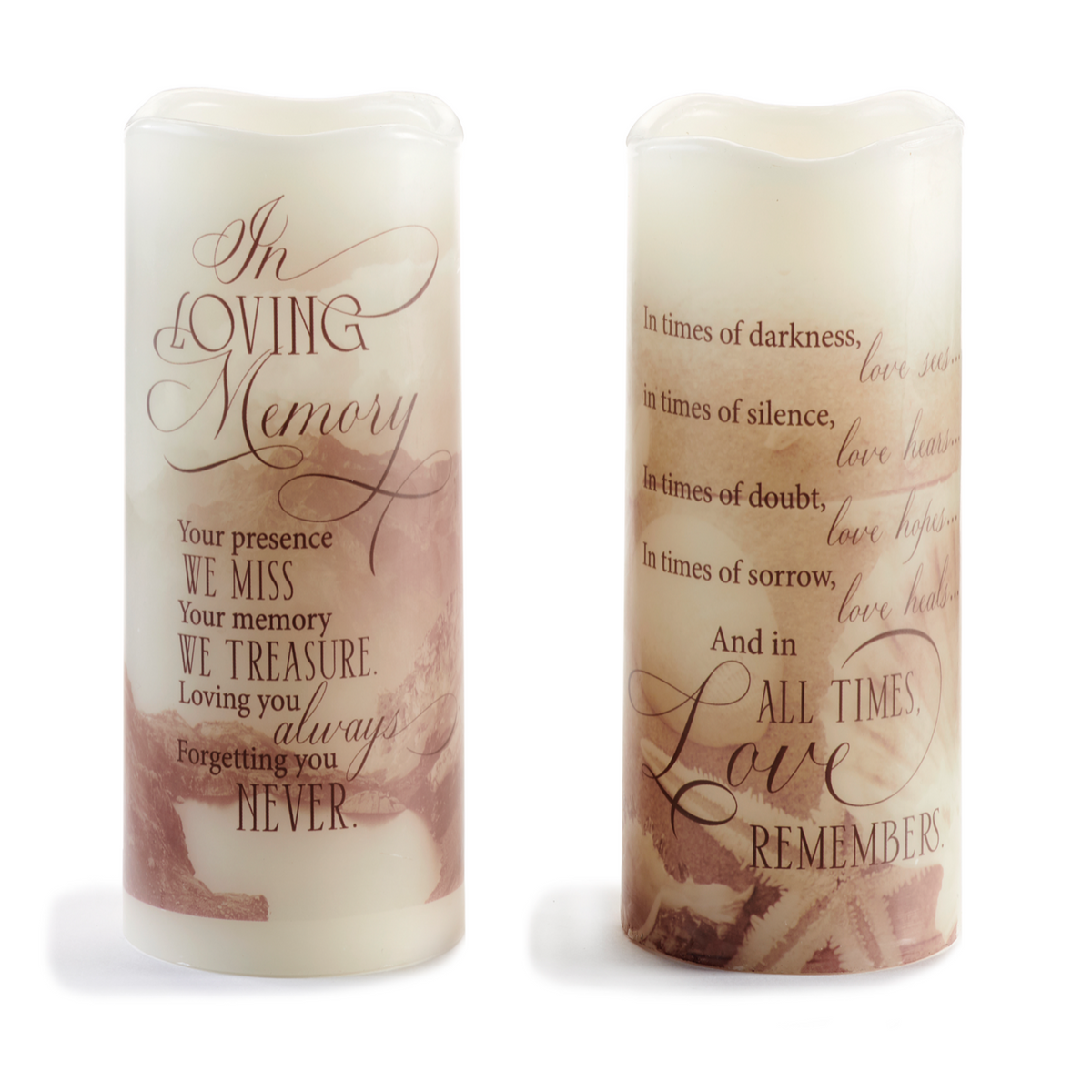 Wax LED Flameless Candle w/Sentiment – Roses on the Vine