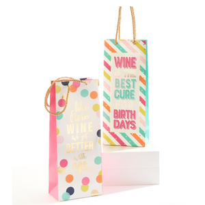 Birthday Design Paper Wine Gift Bag