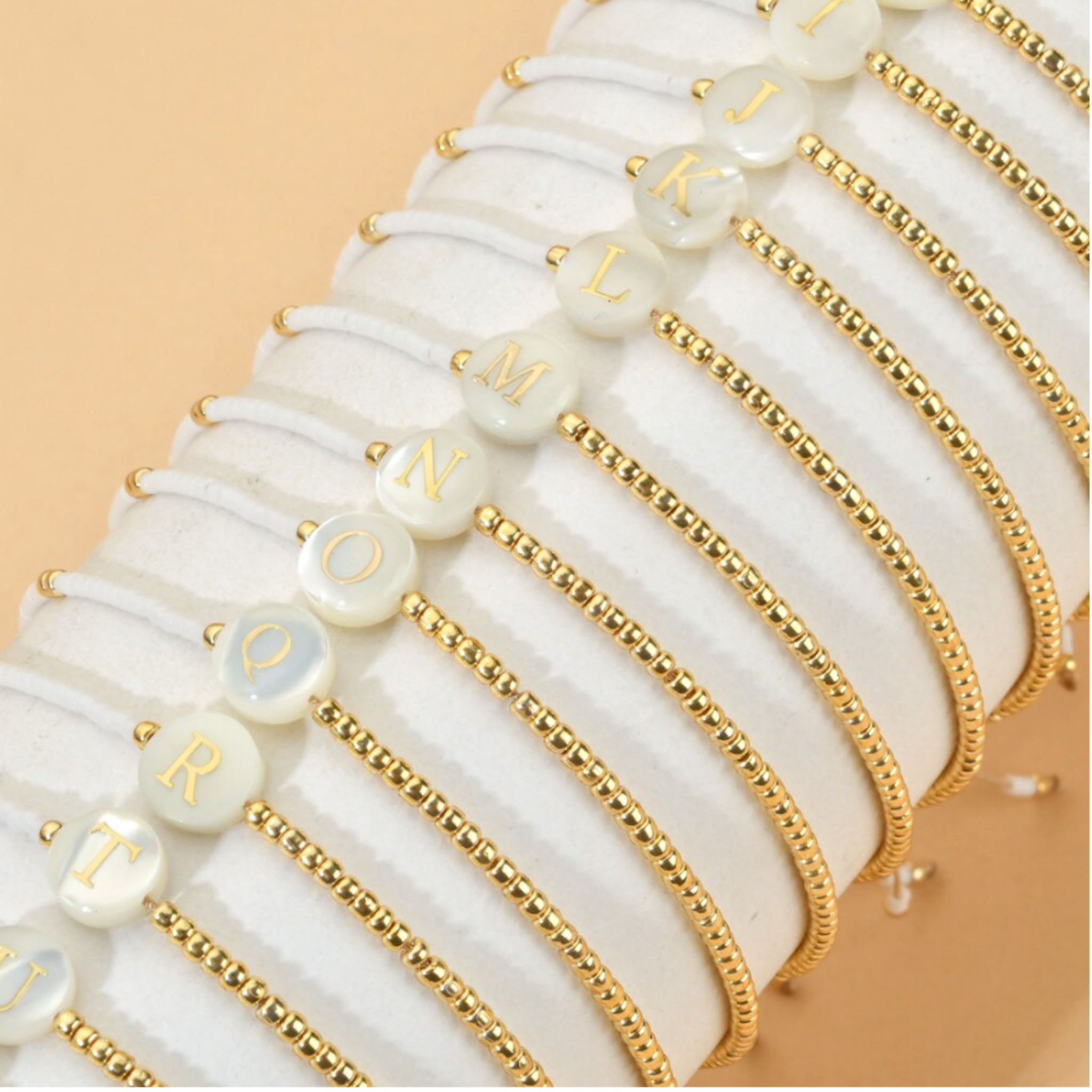 Sea Shell & Beads Alphabet Bracelets
