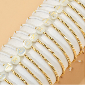 Sea Shell & Beads Alphabet Bracelets