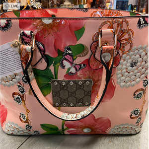 Up-Cycled G Floral Plastic Purse