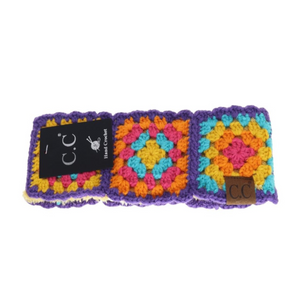 CC Fuzzy Lined Multi Color Crochet Head Wrap