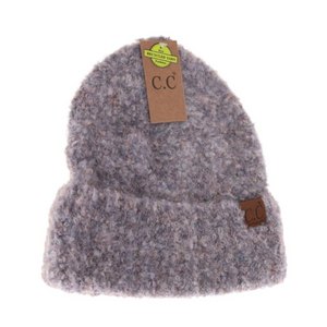 CC Beanie Pom Leopard Boucle Mixed Tone