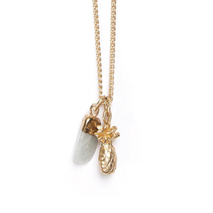 MONARCH NATURAL STONE CHARM NECKLACE