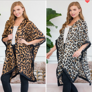 LEOPARD OPEN FRONT CARDIGAN