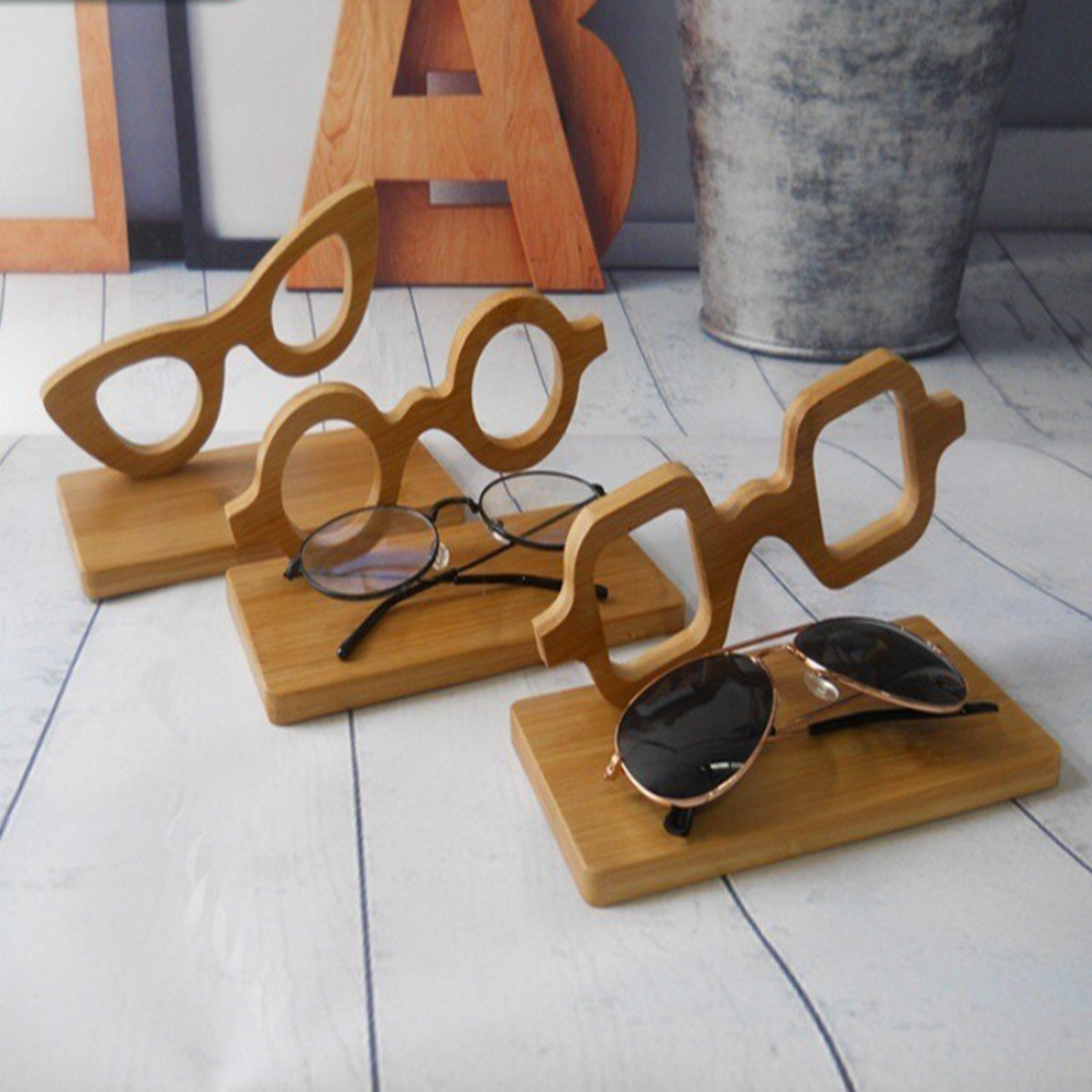 Solid Wood Glasses Display Stand